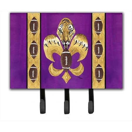 Carolines Treasures 6 x 9 In. Tiger Football Fleur de lis Leash or Key Holder 8205TH68